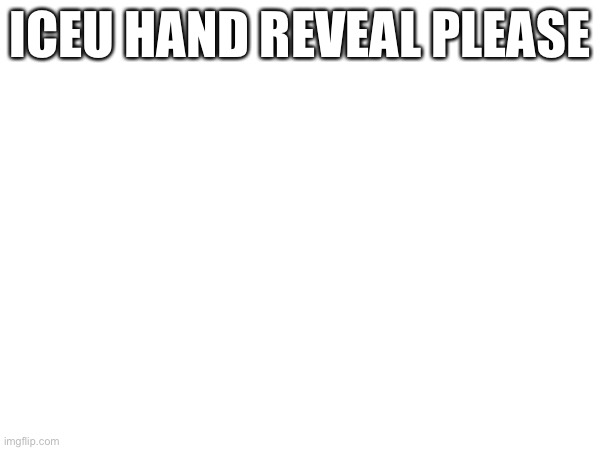 Please (he’s probably going to say no) | ICEU HAND REVEAL PLEASE | image tagged in iceu,memes | made w/ Imgflip meme maker