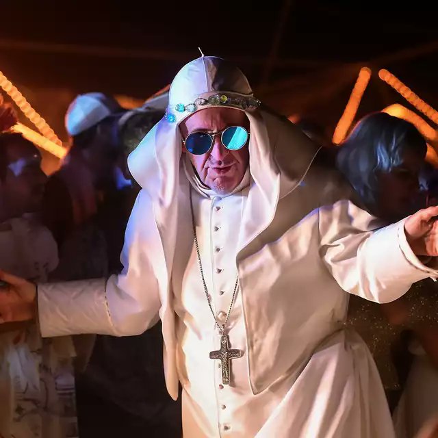 Burning Man Pope Francis Blank Meme Template