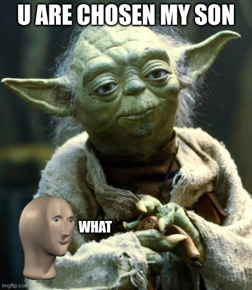 Star Wars Yoda Meme | U ARE CHOSEN MY SON; WHAT | image tagged in memes,star wars yoda | made w/ Imgflip meme maker