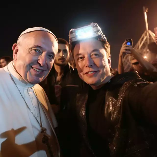 High Quality Pope Francis and Elon Blank Meme Template