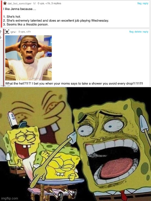 I'm sorry, that's dumbassery at it's finest. | image tagged in spongebob laughing hysterically,dumbasses,imgflip | made w/ Imgflip meme maker