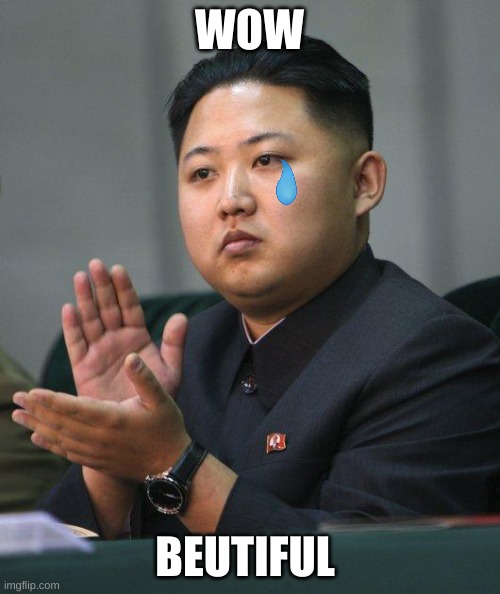 Kim Jong Un | WOW BEUTIFUL | image tagged in kim jong un | made w/ Imgflip meme maker