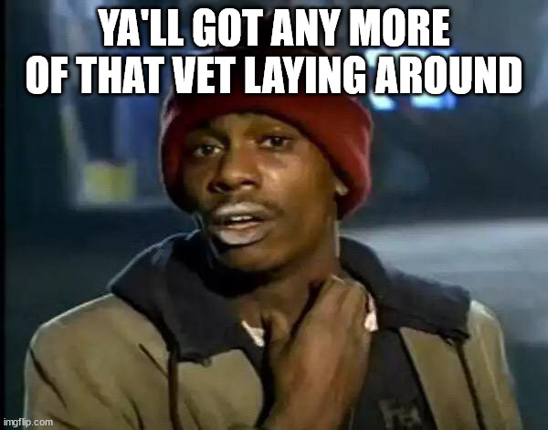 VET | YA'LL GOT ANY MORE OF THAT VET LAYING AROUND | image tagged in memes,y'all got any more of that | made w/ Imgflip meme maker