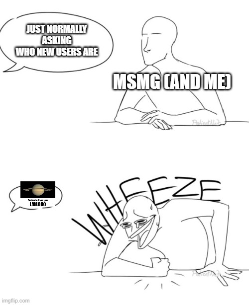 just a heads up for new users (just making sure you understand) | JUST NORMALLY ASKING WHO NEW USERS ARE; MSMG (AND ME) | image tagged in wheeze | made w/ Imgflip meme maker