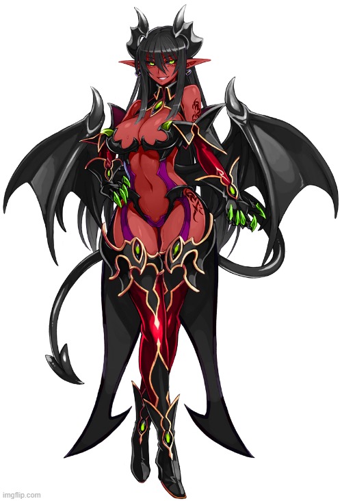 Wanted to change from monster girls to hot demon girls | image tagged in anime demon girl | made w/ Imgflip meme maker
