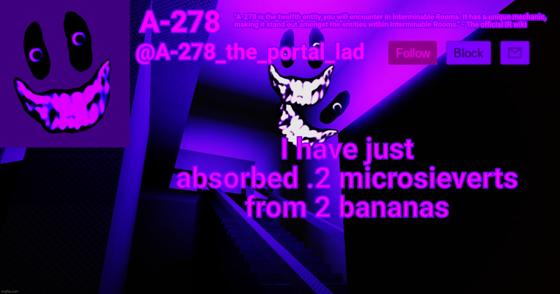 yummy harmless dosage of radiation | I have just absorbed .2 microsieverts from 2 bananas | made w/ Imgflip meme maker