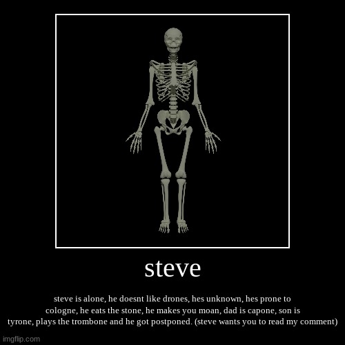 meets steve( read my comment) | image tagged in funny,demotivationals,roast,rap battle,why are you reading the tags | made w/ Imgflip demotivational maker