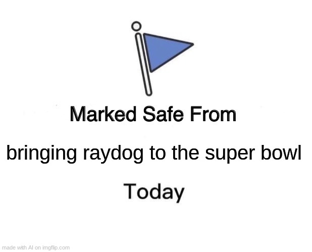 anyone remember raydog? | bringing raydog to the super bowl | image tagged in memes,marked safe from | made w/ Imgflip meme maker