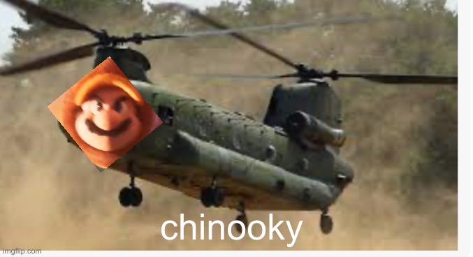 Chinooky | chinooky | image tagged in chinook,mario,tanooki mario,oh wow are you actually reading these tags | made w/ Imgflip meme maker