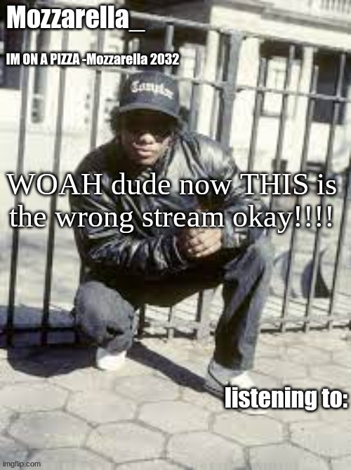 Eazy-E | WOAH dude now THIS is the wrong stream okay!!!! | image tagged in eazy-e | made w/ Imgflip meme maker
