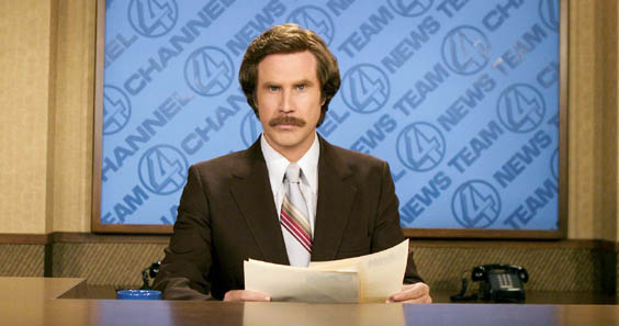 High Quality Ron burgundy anchorman news desk Blank Meme Template