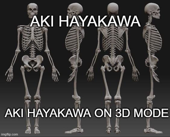 no way?? | AKI HAYAKAWA; AKI HAYAKAWA ON 3D MODE | image tagged in chainsaw man,anime,memes,slander | made w/ Imgflip meme maker