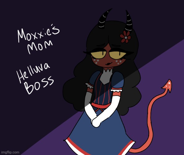 So I attempted to draw HER for my irl friend who loves Helluva boss- | image tagged in drawing,helluva boss,moxxie's mother,rip moxxies mom,why are you reading the tags | made w/ Imgflip meme maker