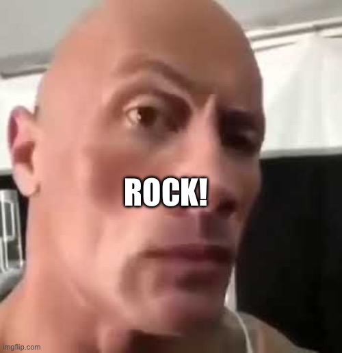 The Rock Eyebrows | ROCK! | image tagged in the rock eyebrows | made w/ Imgflip meme maker
