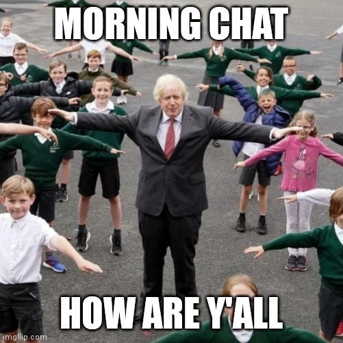 BoJo T-Posing with School Kids | MORNING CHAT; HOW ARE Y'ALL | image tagged in bojo t-posing with school kids | made w/ Imgflip meme maker