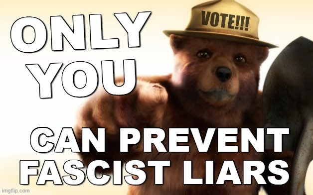 vote blue once more, in '24... | image tagged in only,you,fascist,liars,vote,blue | made w/ Imgflip meme maker