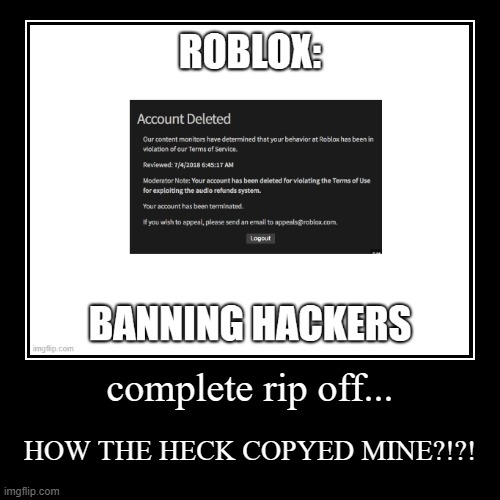 R I P O F F | image tagged in funny,demotivationals,rip off,roblox,meme,roblox meme | made w/ Imgflip demotivational maker
