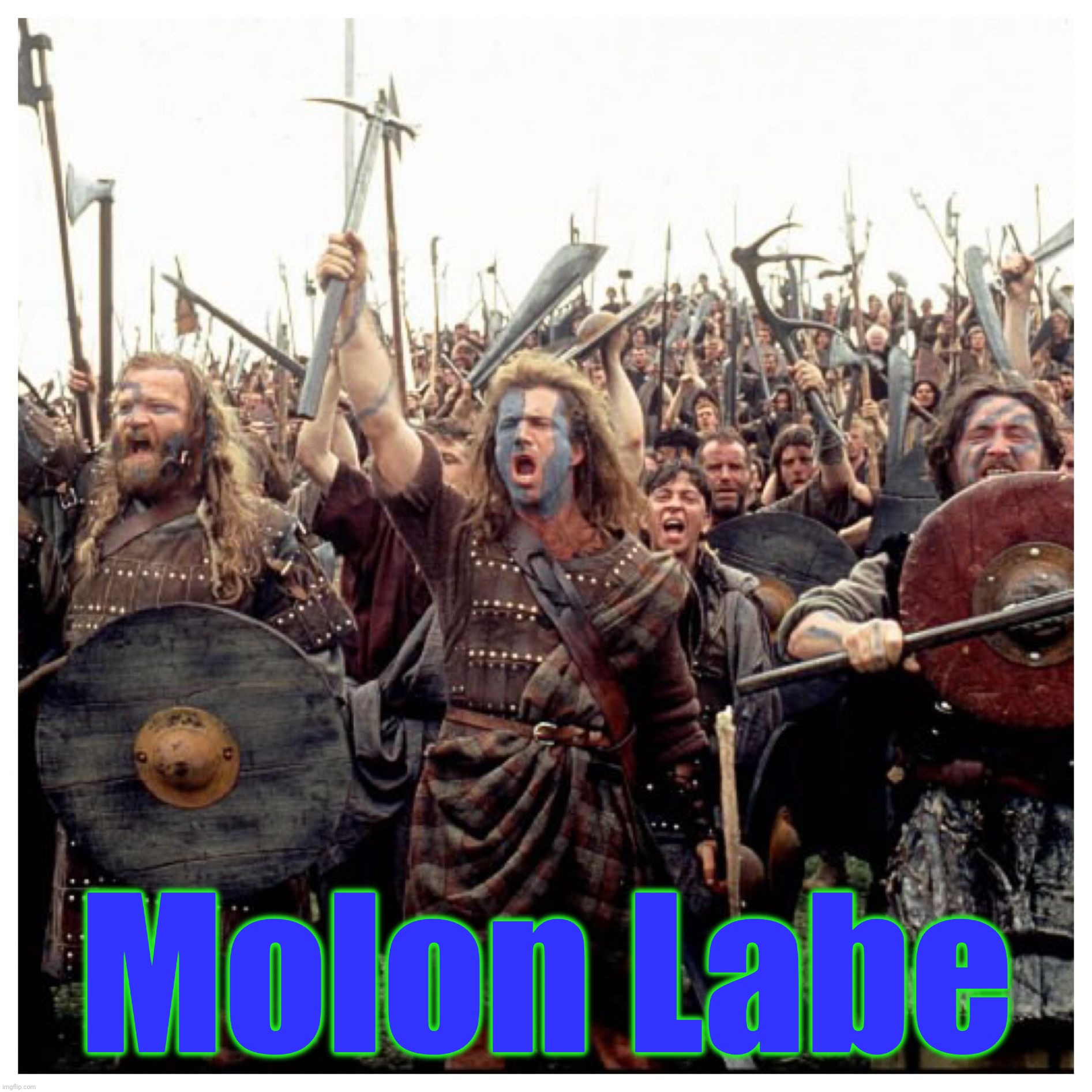 Braveheart Freedom | Molon Labe | image tagged in braveheart freedom | made w/ Imgflip meme maker