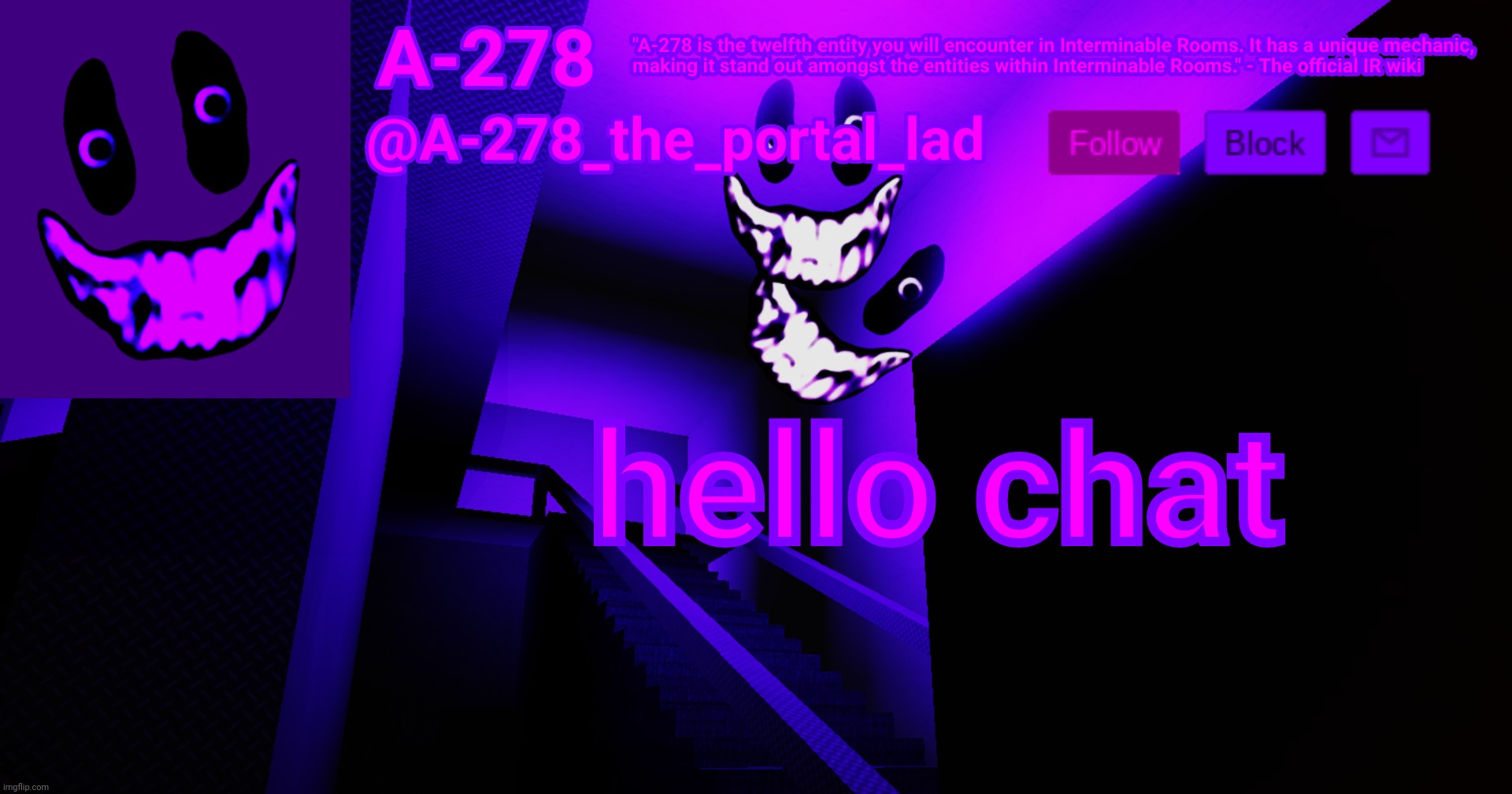 А-278's аnnоunсеmеnt | hello chat | made w/ Imgflip meme maker