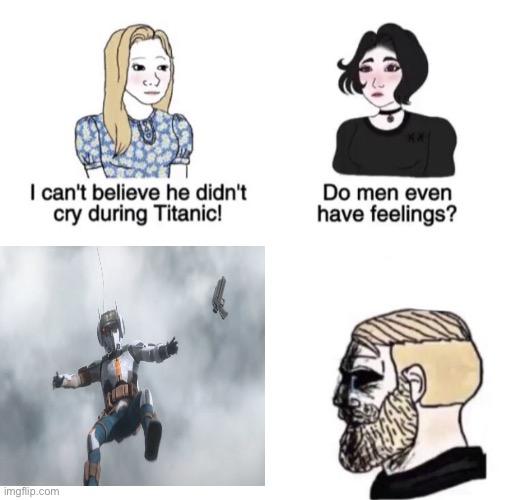 This was very, very, very, very, very, VERY sad | image tagged in chad crying,star wars,memes | made w/ Imgflip meme maker