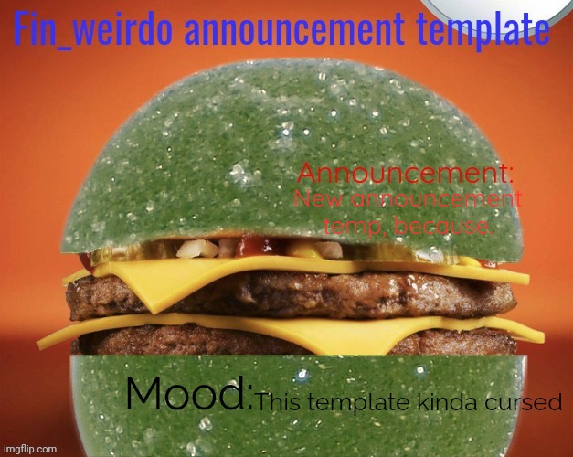 Fin_weirdo cursed announcement template | New announcement temp, because. This template kinda cursed | image tagged in fin_weirdo cursed announcement template | made w/ Imgflip meme maker