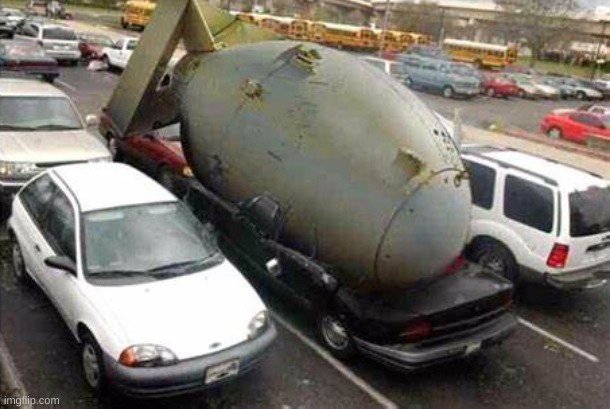 nuke on car | image tagged in nuke on car | made w/ Imgflip meme maker