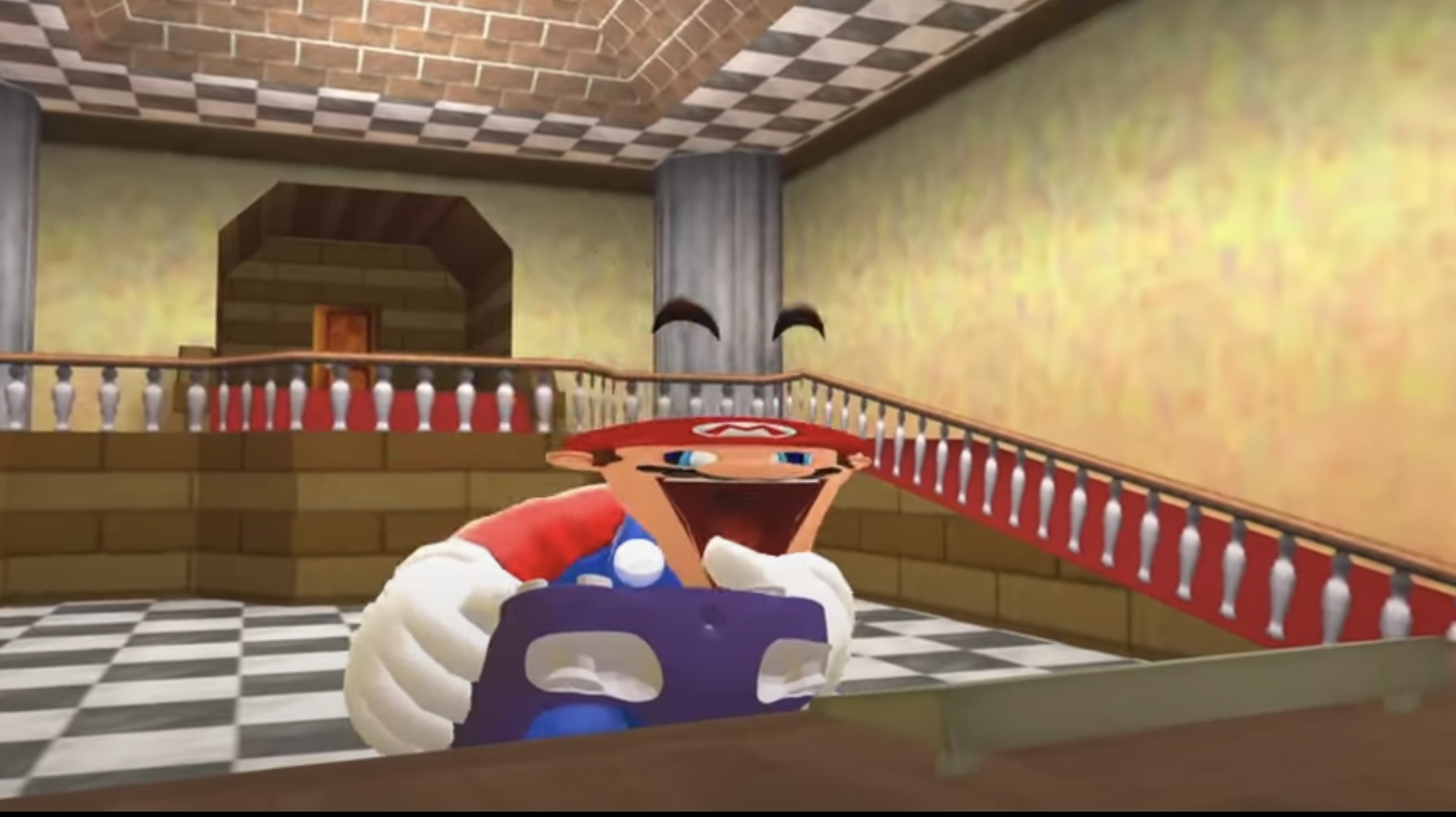 Mario playing Blank Meme Template