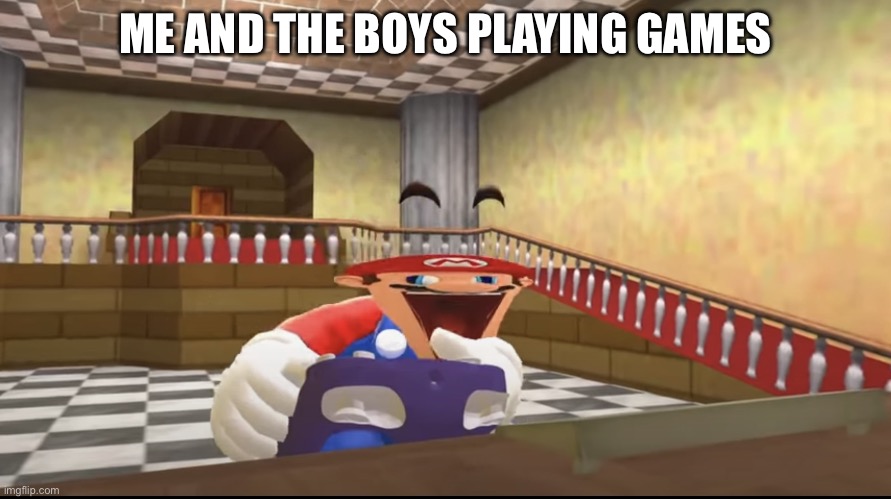 Me and the boys playing games | ME AND THE BOYS PLAYING GAMES | image tagged in mario playing,funny memes | made w/ Imgflip meme maker