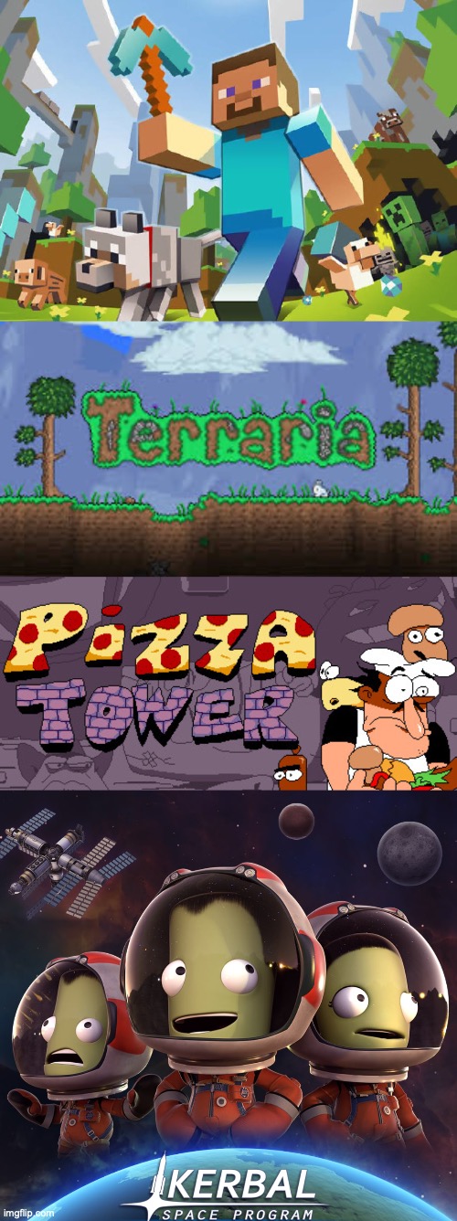 image tagged in minecraft,terraria lol,pizza tower logo | made w/ Imgflip meme maker