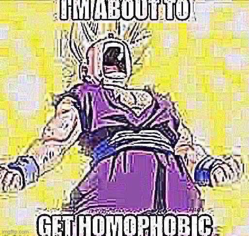 Gohan Homophobic | image tagged in gohan homophobic | made w/ Imgflip meme maker