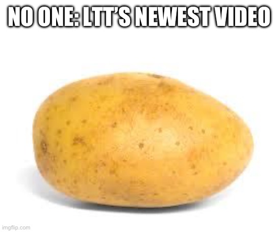 **Spoiler** | NO ONE: LTT’S NEWEST VIDEO | image tagged in potato | made w/ Imgflip meme maker