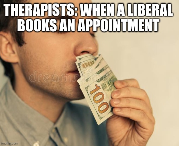THERAPISTS: WHEN A LIBERAL 
BOOKS AN APPOINTMENT | image tagged in funny memes | made w/ Imgflip meme maker