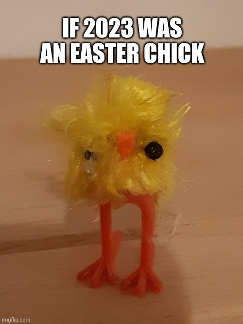 Easter chick | IF 2023 WAS AN EASTER CHICK | image tagged in 2023 easter chick | made w/ Imgflip meme maker