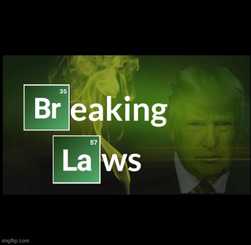 Breaking Laws | image tagged in breaking laws,trump | made w/ Imgflip meme maker