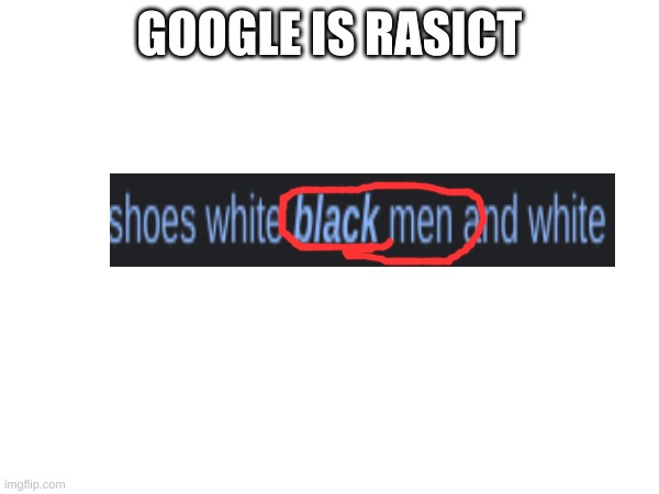 bro | GOOGLE IS RASICT | image tagged in rasict | made w/ Imgflip meme maker