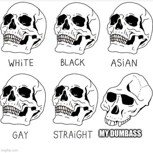 Skull Comparison | MY DUMBASS | image tagged in skull comparison | made w/ Imgflip meme maker