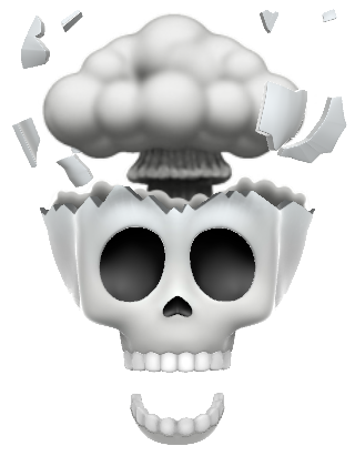 shocked brain explode skull emoji (iphone) Blank Template - Imgflip