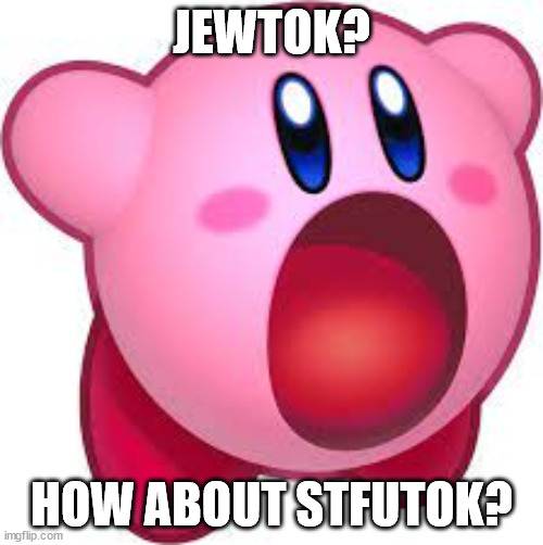 kirby sucking | JEWTOK? HOW ABOUT STFUTOK? | image tagged in kirby sucking | made w/ Imgflip meme maker