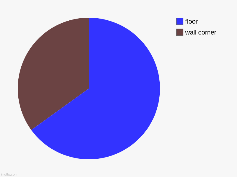 wall corner, floor | image tagged in charts,pie charts | made w/ Imgflip chart maker