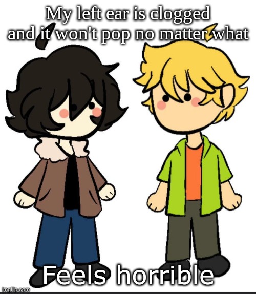Feels like a chicken is stuffed in there | My left ear is clogged and it won't pop no matter what; Feels horrible | image tagged in nic an wil | made w/ Imgflip meme maker