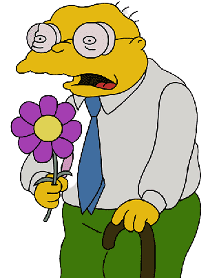 Hans Moleman With Flower Transparent Background Blank Meme Template