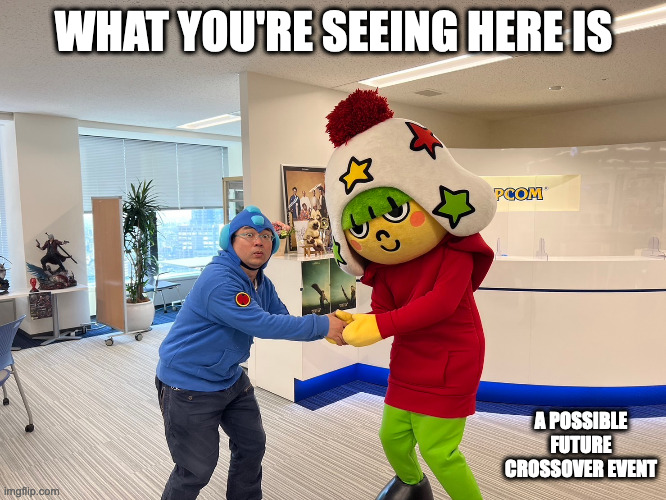 Ucchy and Hoshio-Kun | WHAT YOU'RE SEEING HERE IS; A POSSIBLE FUTURE CROSSOVER EVENT | image tagged in capcom,memes | made w/ Imgflip meme maker