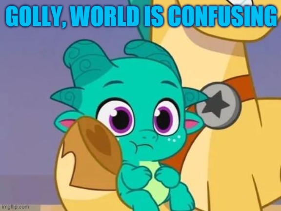 Sparky on philosophy | image tagged in my little pony,dragon,deep thoughts,loading | made w/ Imgflip meme maker