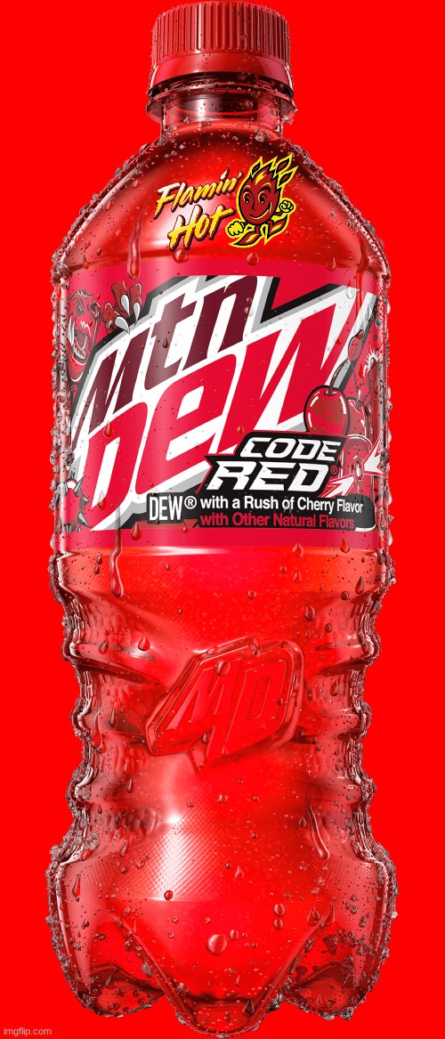 flamin hot montain dew code red | image tagged in mountain dew code red,flamin hot,fake,soda | made w/ Imgflip meme maker