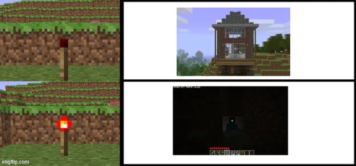 starter bases | image tagged in minecraft,memes,funny | made w/ Imgflip meme maker