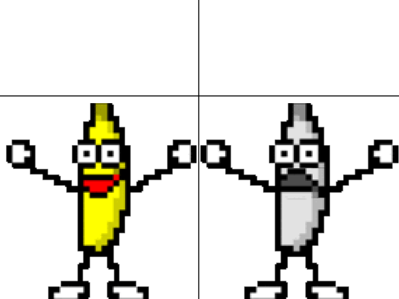 Happy vs Dark Banana Blank Meme Template