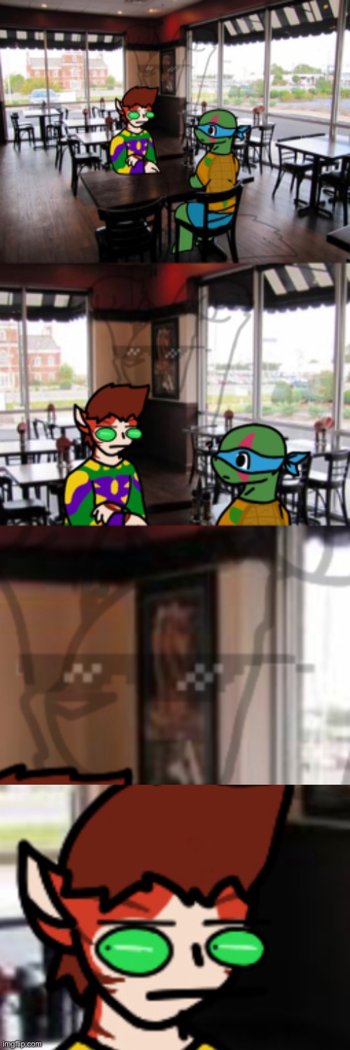 Drew this for my friend but Darkie decided to photobomb it- lol- | image tagged in pfft | made w/ Imgflip meme maker