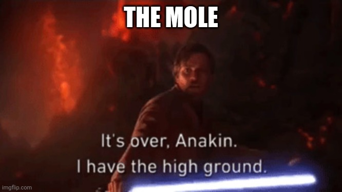 I have the high ground | THE MOLE | image tagged in i have the high ground | made w/ Imgflip meme maker