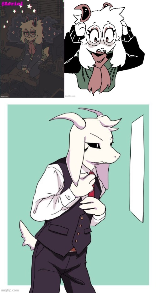 image tagged in another asriel temp,paranoia,asriel in a suit | made w/ Imgflip meme maker