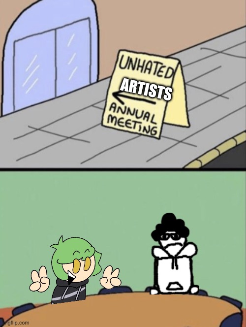 Anyone else | ARTISTS | image tagged in unhated blank annual meeting | made w/ Imgflip meme maker